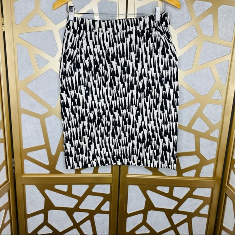 New York & Company Pencil Skirt Black White